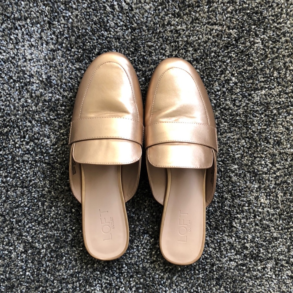 Rose gold Loft loafers